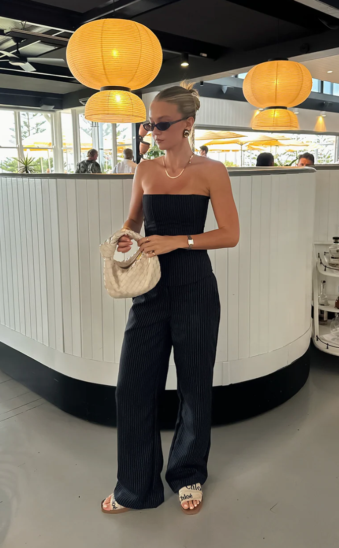 Pinstripe Corset Set